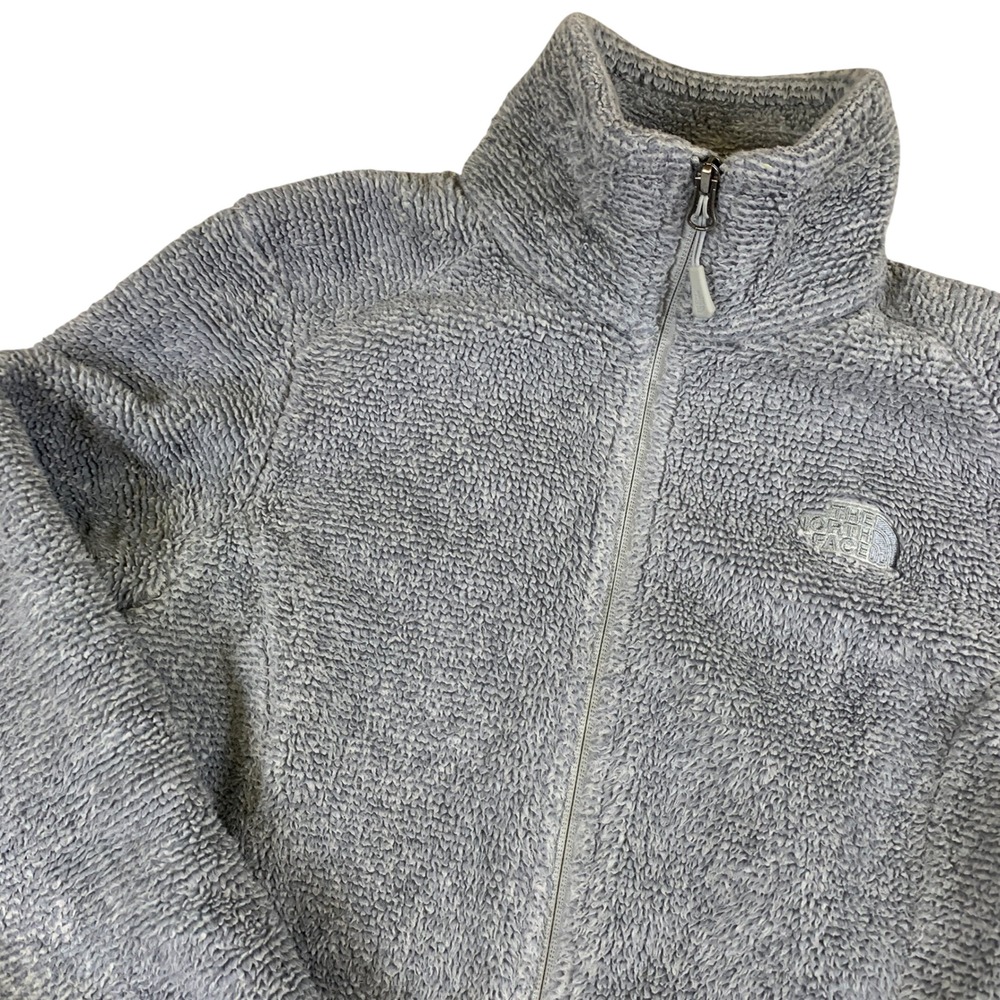 The North Face Osito Fleece Jacket Womens Small Light‎ Grey Full Zip Soft Plush